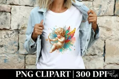 Cupid Angel Of Love Gesture Watercolor Florals Clipart Product Image 3
