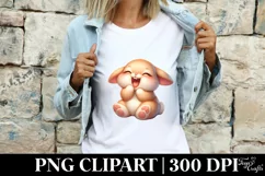 Easter Bunny Egg Flower, Clipart |T-shirt, Mug PNG Product Image 3