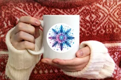 Snow Flake Christmas Round Cute Ornament Sublimation Product Image 3