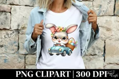 Easter Bunny Egg Flower, Clipart |T-shirt, Mug PNG Product Image 3