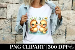 Ducklings in a Pond |T-shirt, Mug PNG Product Image 3