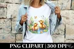 Ducklings in a Pond |T-shirt, Mug PNG Product Image 4