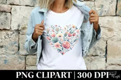 Valentines Sprint Floral Heart , Clipart |T-shirt, Mug Product Image 4