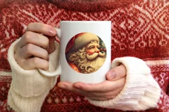 Christmas Round Santa Ornament Sublimation Product Image 3