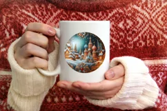 Christmas Round Cute Ornament Sublimation Product Image 3