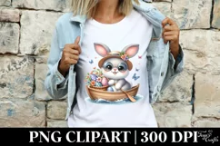 Easter Bunny Egg Flower, Clipart |T-shirt, Mug PNG Product Image 3