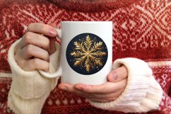 Snow Flake Christmas Round Cute Ornament Sublimation Product Image 3