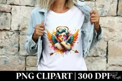 Cupid Angel Of Love Gesture Watercolor Florals Clipart Product Image 4