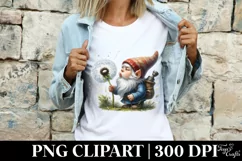 Gnome Blowing Dandelion Clipart |T-shirt, Mug, Tumbler Product Image 4