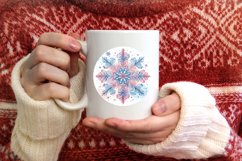 Snow Flake Christmas Round Cute Ornament Sublimation Product Image 3