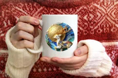 Christmas Round Reindeer Animal Ornament Sublimation Product Image 3