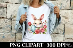 Easter Bunny Egg Flower, Clipart |T-shirt, Mug PNG Product Image 4
