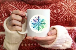 Snow Flake Christmas Round Cute Ornament Sublimation Product Image 3