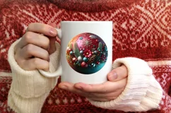 Christmas Round Cute Ornament Sublimation Product Image 3
