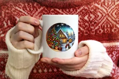 Christmas Night Round Cute Ornament Product Image 3