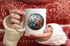 Silent Night Christmas Round Cute Ornament Sublimation Product Image 3