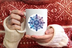 Snow Flake Christmas Round Cute Ornament Sublimation Product Image 3