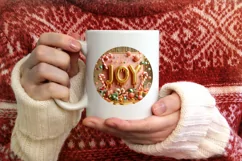 Joy and Candy Christmas Round Cute Ornament Sublimation Product Image 3