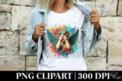 Cupid Angel Of Love Gesture Watercolor Florals Clipart Product Image 3