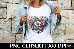 Valentines Floral Heart , Clipart |T-shirt, Mug, Tumbler Product Image 3
