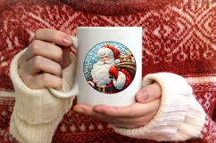Stained Glass Christmas Round Ornament Sublimation Product Image 3