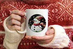 Stained Glass Christmas Round Ornament Sublimation Product Image 3