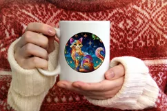 Stained Glass Christmas Round Ornament Sublimation Product Image 3