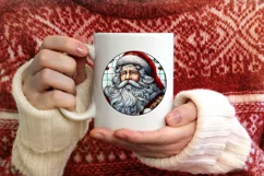 Stained Glass Christmas Round Ornament Sublimation Product Image 3