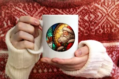 Stained Glass Christmas Round Ornament Sublimation Product Image 3