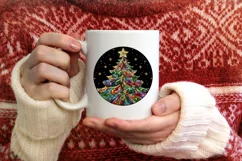 Stained Glass Christmas Round Ornament Sublimation Product Image 3