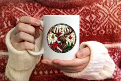Stained Glass Christmas Round Ornament Sublimation Product Image 3