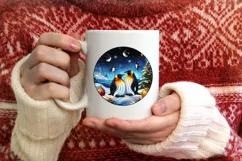 Stained Glass Christmas Round Ornament Sublimation Product Image 3