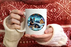 Stained Glass Christmas Round Ornament Sublimation Product Image 3