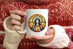 Stained Glass Christmas Round Ornament Sublimation Product Image 3