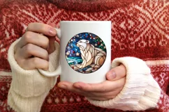 Stained Glass Christmas Round Ornament Sublimation Product Image 3