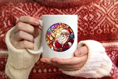 Stained Glass Christmas Round Ornament Sublimation Product Image 3