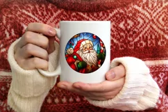Stained Glass Christmas Round Ornament Sublimation Product Image 3