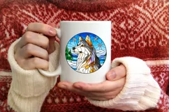 Stained Glass Christmas Round Ornament Sublimation Product Image 3
