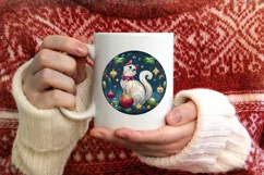 Stained Glass Christmas Round Ornament Sublimation Product Image 3