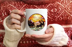 Stained Glass Christmas Round Ornament Sublimation Product Image 3