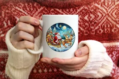 Stained Glass Christmas Round Ornament Sublimation Product Image 3