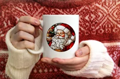 Stained Glass Christmas Round Ornament Sublimation Product Image 3