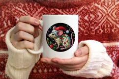 Stained Glass Christmas Round Ornament Sublimation Product Image 3