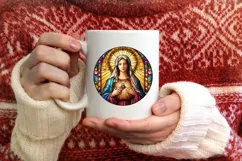Stained Glass Christmas Round Ornament Sublimation Product Image 3