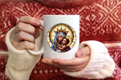 Stained Glass Christmas Round Ornament Sublimation Product Image 3