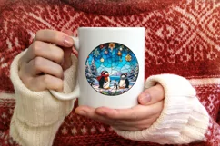 Stained Glass Christmas Round Ornament Sublimation Product Image 3