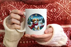 Stained Glass Christmas Round Ornament Sublimation Product Image 3