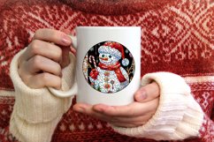 Stained Glass Christmas Round Ornament Sublimation Product Image 3