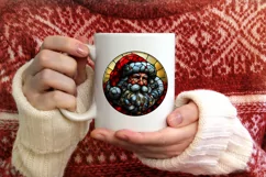Stained Glass Christmas Round Ornament Sublimation Product Image 3