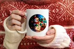 Stained Glass Christmas Round Ornament Sublimation Product Image 3